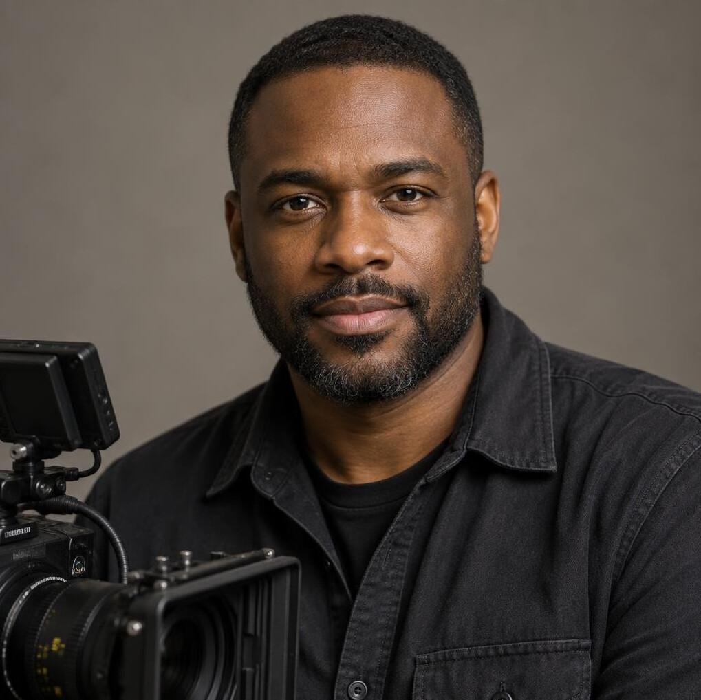 Studio portrait of a man director of photography